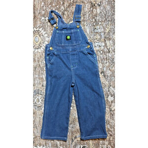 John Deere Kids Denim Bib Overalls 4T Adjustable Straps Unisex Farm Playwear